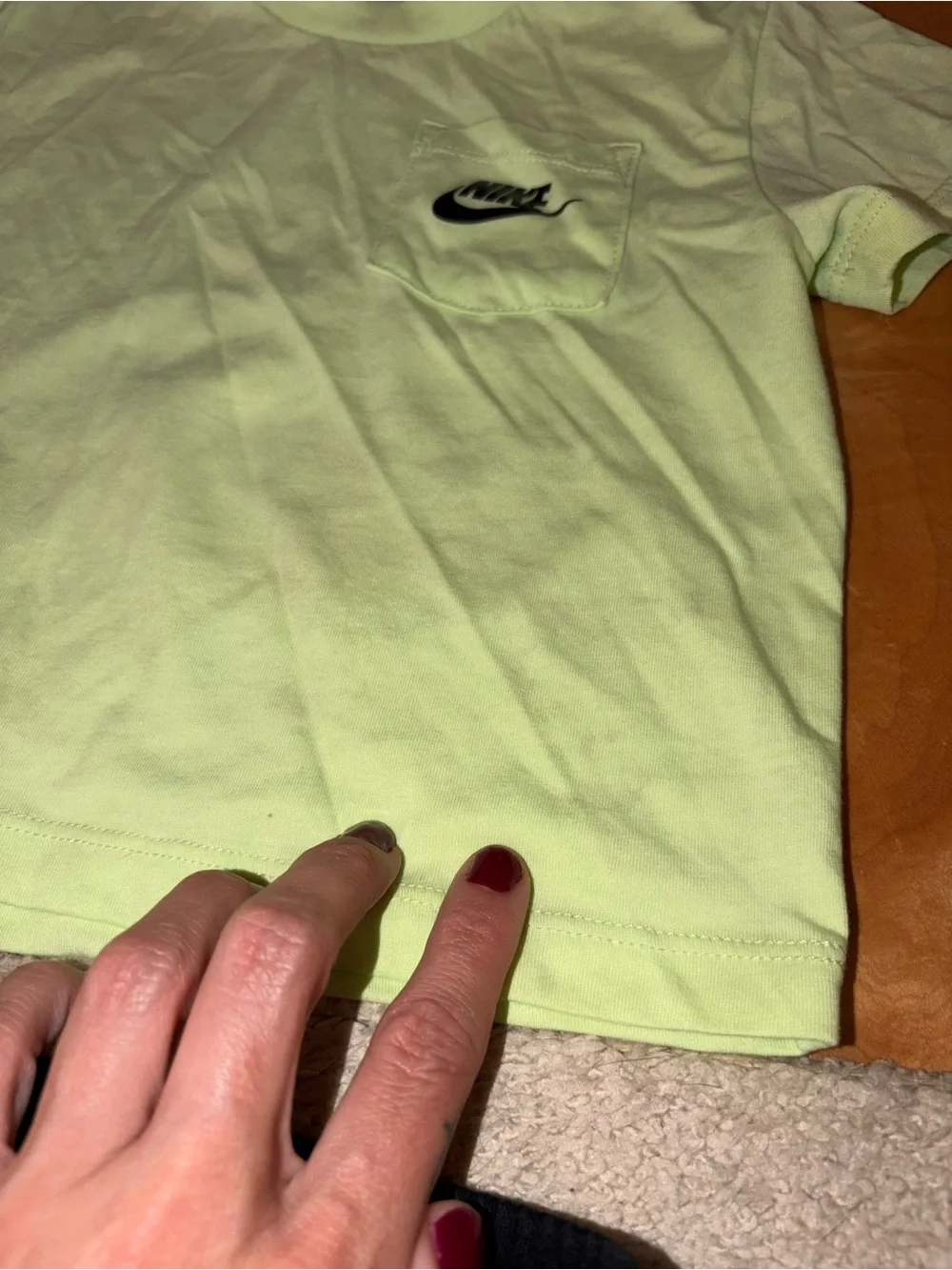 24 MTHS Nike Kids Black Cargo Shorts Neon Green Logo and Matching Neon T Shirt